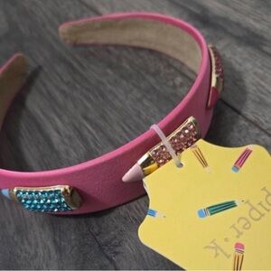 Piper K Pink Bejeweled Pencil Headband